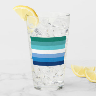 Gay Male Pride Flag (Azure) Glass