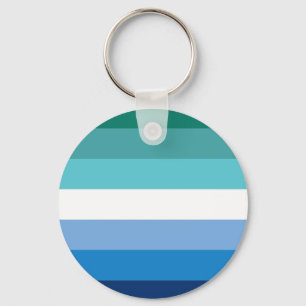 Gay Male Pride Flag (Azure) Keychain