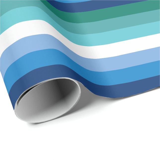 Gay Male Pride Flag (Azure) Wrapping Paper (Roll Corner)