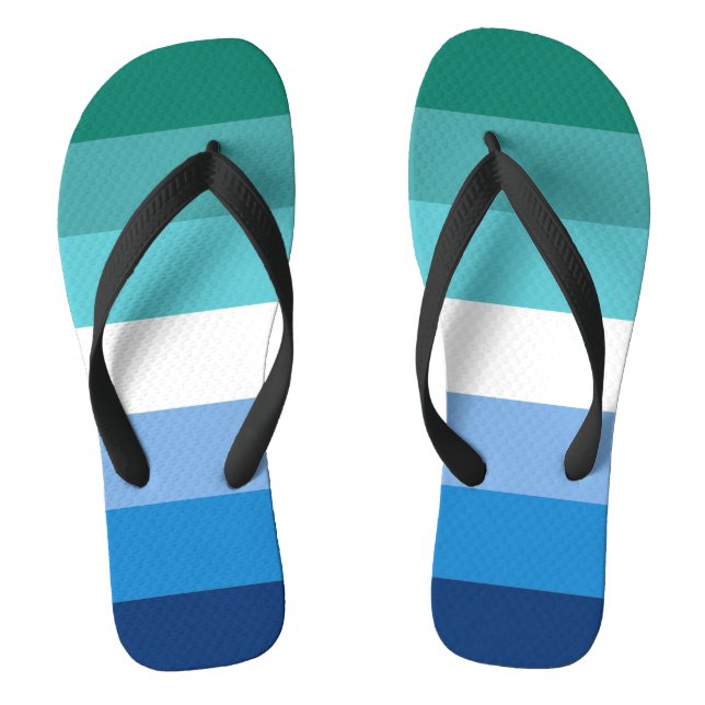Gay Male Pride Flag Flip Flops (Footbed)