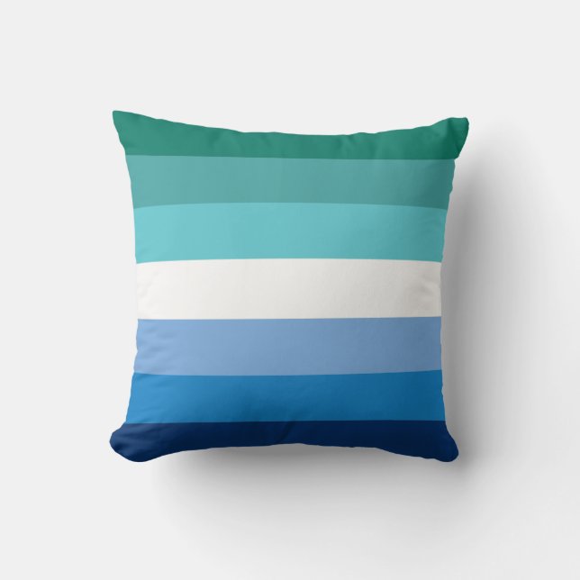 Gay Male Pride Flag Throw Pillow (Front)