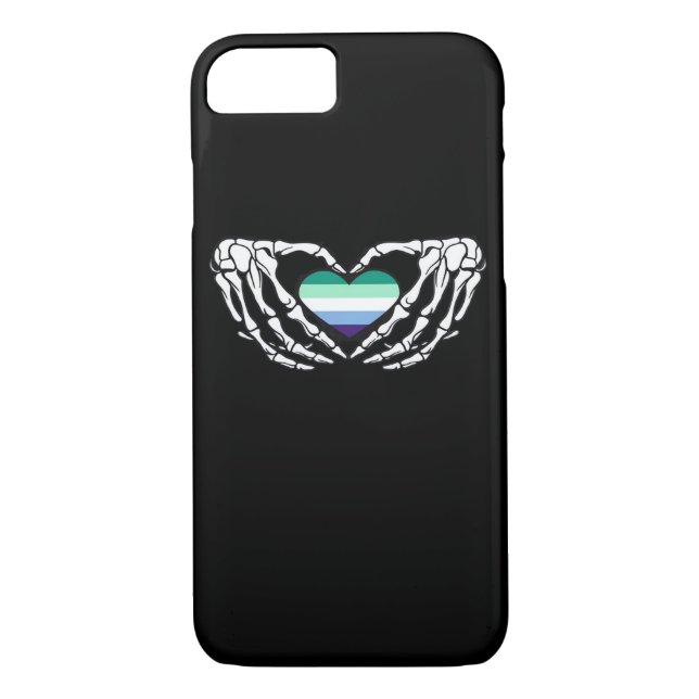 Gay Male Pride Skeleton Halloween Mlm Goth Heart C Case-Mate iPhone Case (Back)