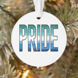Gay Male Pride Word Ornament