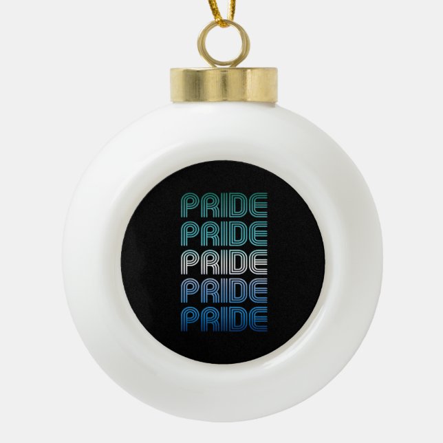 Gay Male Retro Pride Pride Ceramic Ball Christmas Ornament (Front)