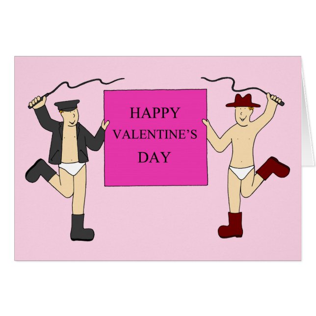 Gay Male Valentine Cartoon Humor (Front Horizontal)