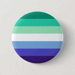 Gay Man Masc Masculine Green Blue Pride Flag Queer 2 Inch Round Button