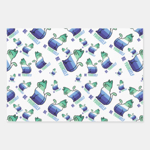Gay man Pride Cat - Be Yourself Wrapping Paper Sheet