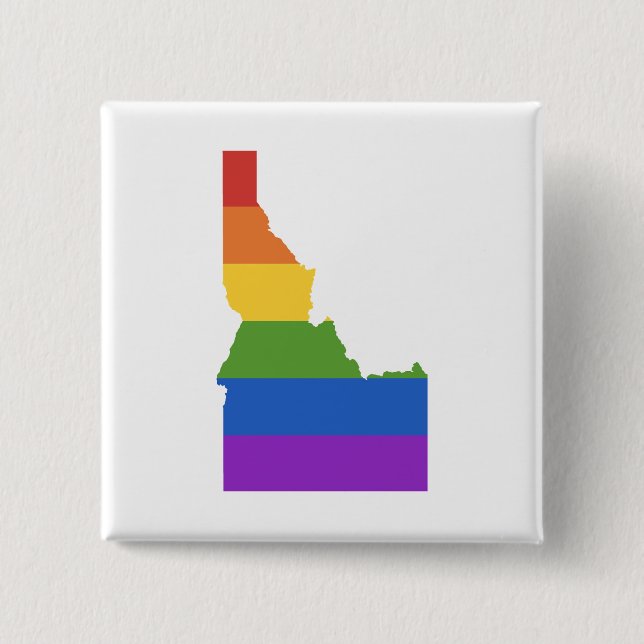 Gay Map of USA | State of Idaho 2 Inch Square Button (Front)