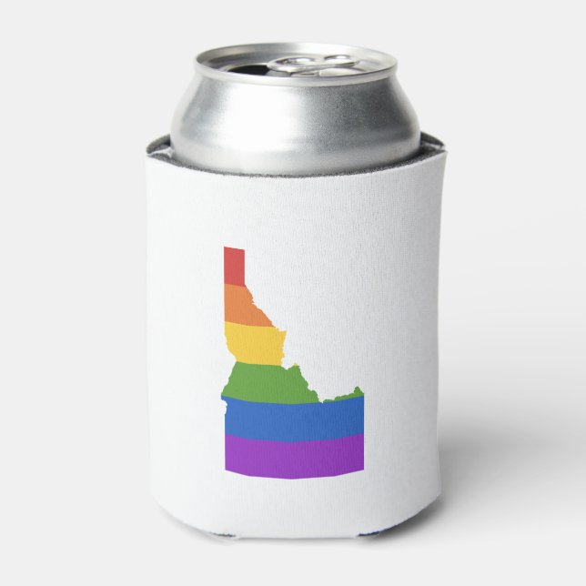 Gay Map of USA | State of Idaho Can Cooler (Can Front)