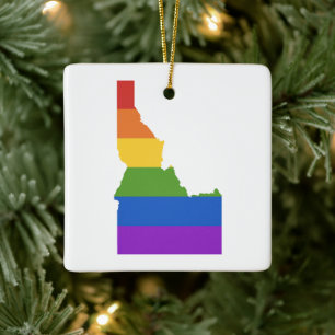 Gay Map of USA State of Idaho Ceramic Ornament