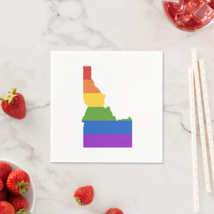 Gay Map of USA   State of Idaho Napkin