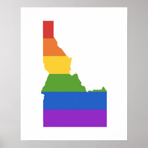 Gay Map of USA State of Idaho Poster