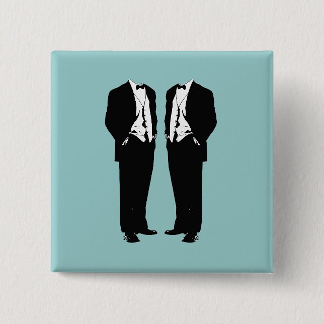 Gay Marriage 2 Inch Square Button (Front)