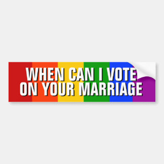 GAY MARRIAGE BUMPER STICKER