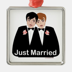 Gay Marriage Groom Metal Ornament
