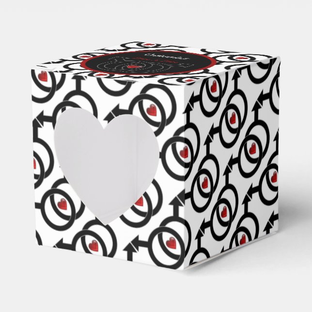 Gay Marriage Love Is Love White Heart Favour Box (Front Side)