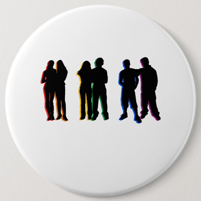 Gay Marriage / New Love 6 Inch Round Button (Front)