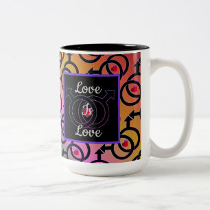 Gay Marriage Personalized Love Is Love Rainbow Mug