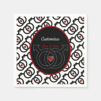 Gay Marriage Personalized White Paper Napkins