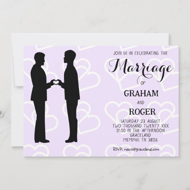 Gay Marriage Two Grooms Invitation (Front)
