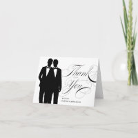 Gay Marriage Two Grooms Wedding Thank You