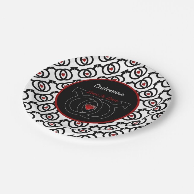 Gay Marriage White Paper Plates (Angled)