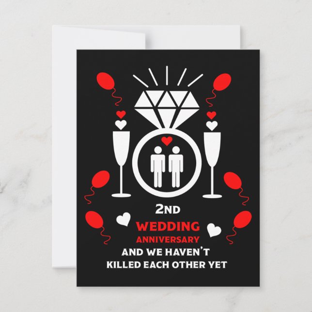 Gay Men 2nd Wedding Anniversary  (Front)