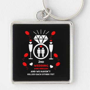 Gay Men 2nd Wedding Anniversary   Keychain
