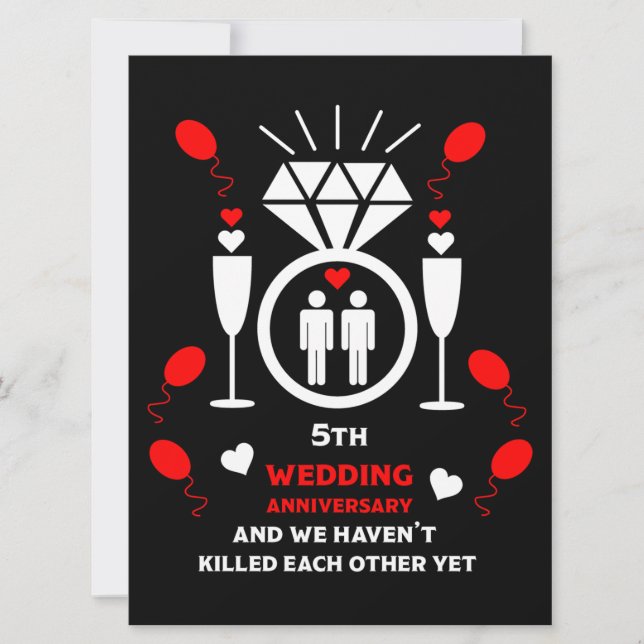 Gay Men 5th Wedding Anniversary  (Front)