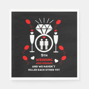 Gay Men 5th Wedding Anniversary Napkin