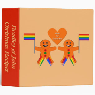 Gay Men Christmas Gingerbread Couple Custom Recipe Binder