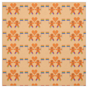 Gay Men Christmas Gingerbread Couple Fabric