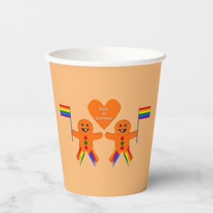 Gay Men Christmas Gingerbread Couple Paper Cups