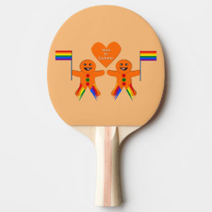 Gay Men Christmas Gingerbread Couple Ping Pong Paddle