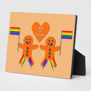 Gay Men Christmas Gingerbread Couple Plaque