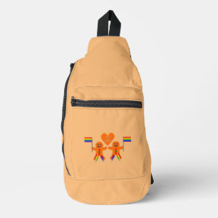 Gay Men Christmas Gingerbread Couple Sling Bag