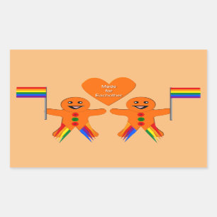 Gay Men Christmas Gingerbread Couple Sticker