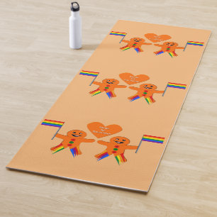 Gay Men Christmas Gingerbread Couple Yoga Mat