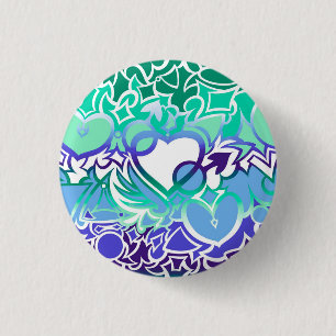 Gay Men MLM Pride Squiggle 1 Inch Round Button