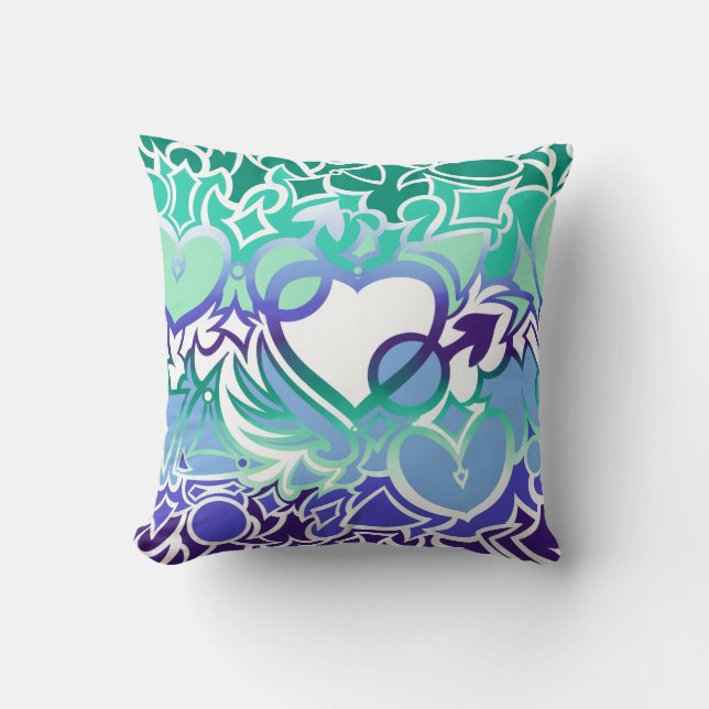 Gay Men MLM Pride Squiggle Throw Pillow (Front)