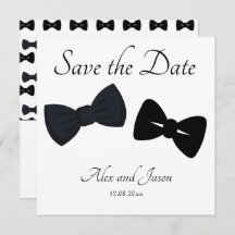 Gay men Modern Black White Save the Date Wedding