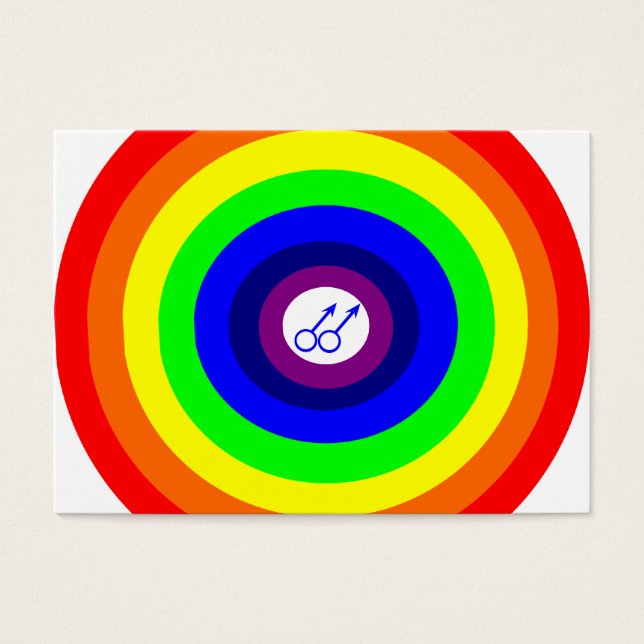 Gay Men Round Rainbow Call Me Card (Front)