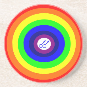 Gay Men Round Rainbow Coasters