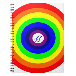 Gay Men Round Rainbow Customizable Notebook