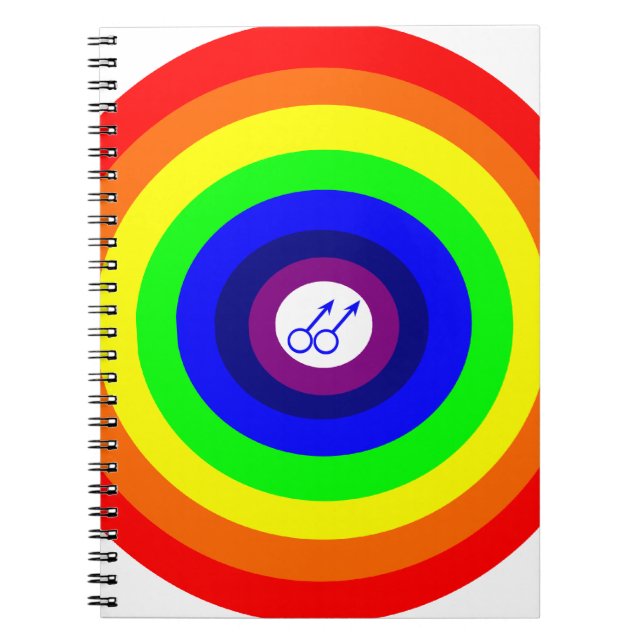 Gay Men Round Rainbow Customizable Notebook (Front)