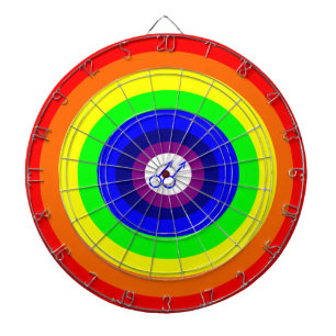 Gay Men Round Rainbow Dartboard