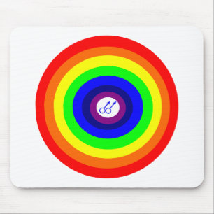 Gay Men Round Rainbow Round Rainbow Mousepad