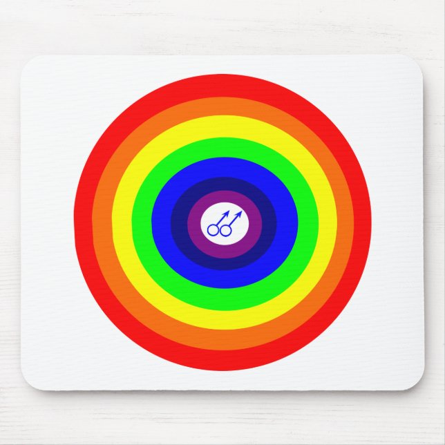 Gay Men Round Rainbow Round Rainbow Mousepad (Front)