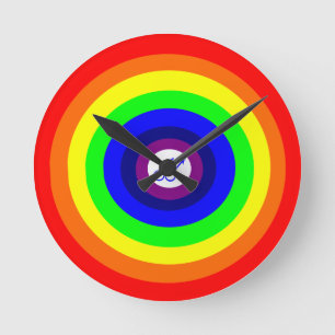 Gay Men Round Rainbow Wall Clock
