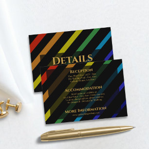 Gay Men Wedding Elegant Rainbow Enclosure Card